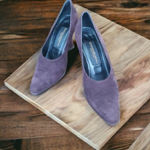 Donna Karan Size 6 Purple Suede 4'' heels
